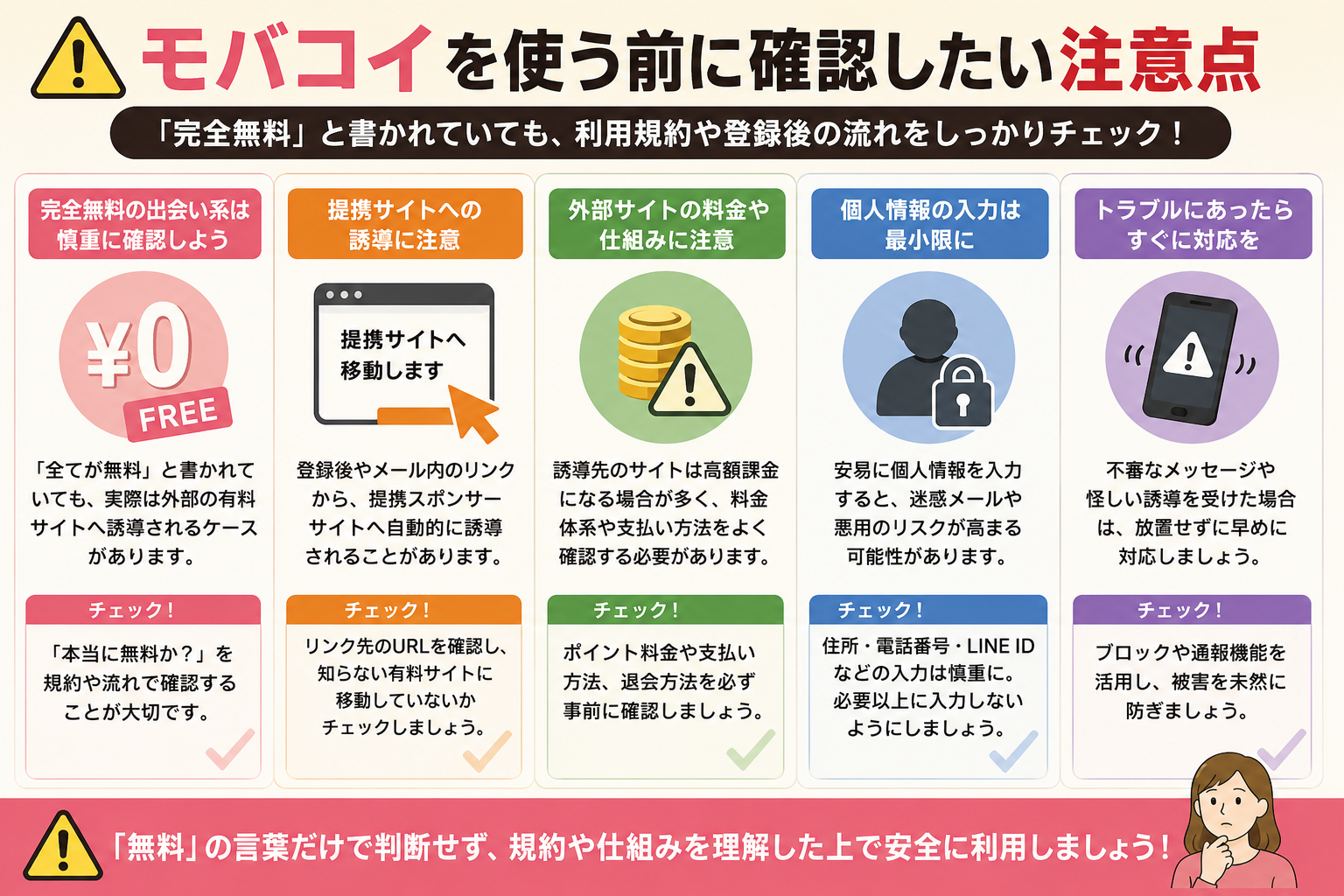 モバコイを使う前に確認したい注意点