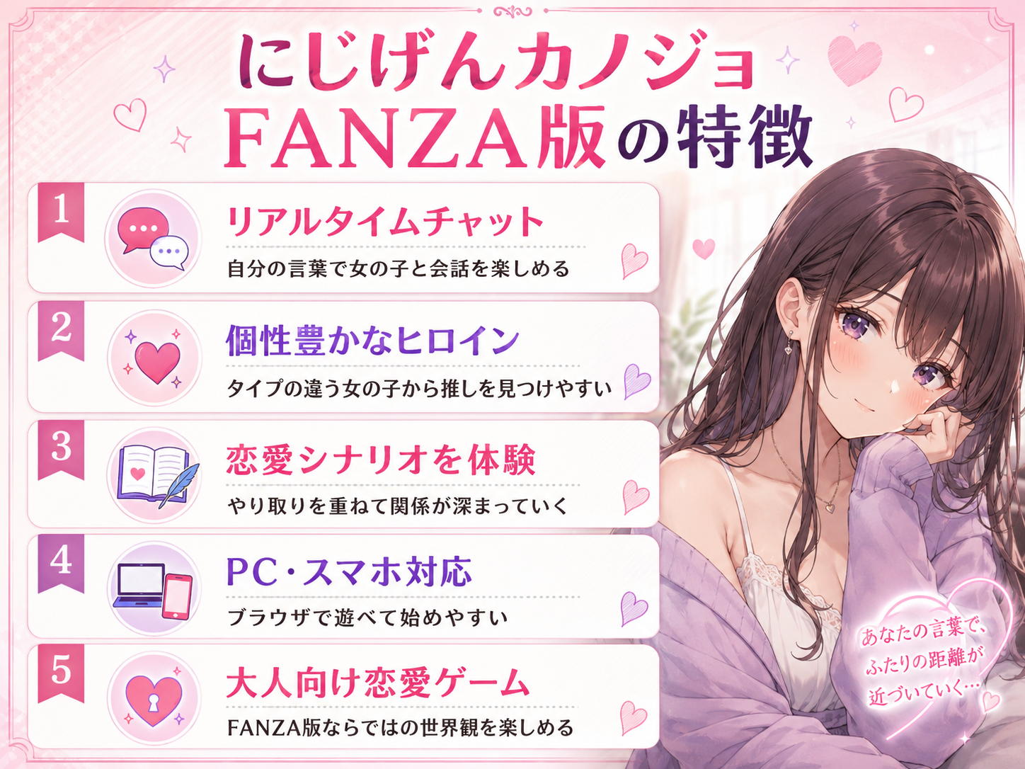 にじげんカノジョ FANZA版の特徴まとめ